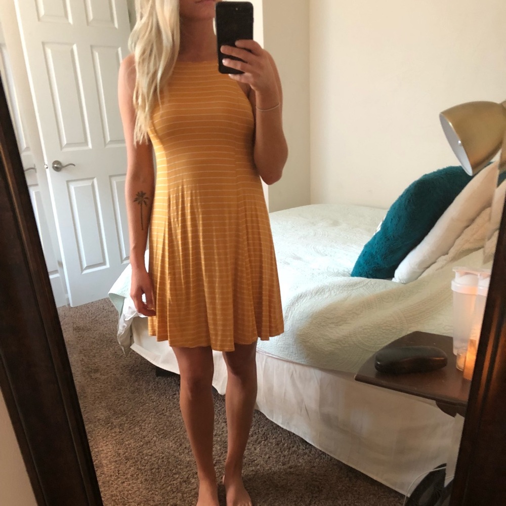 Yellow striped sundress